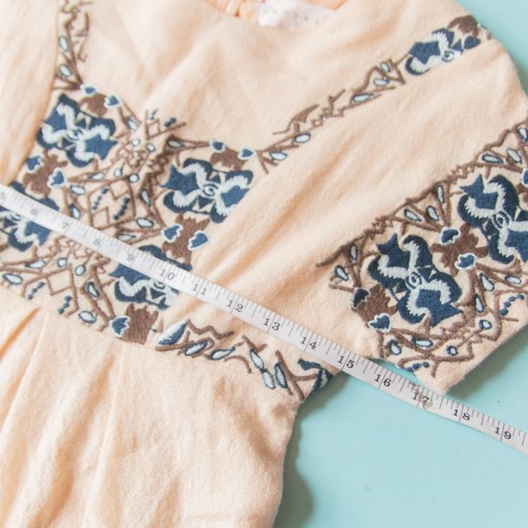 Anthropologie Korovilas Yulia Creamy Thick Knit Embroidered Mini Dress Sz 2P - Picture 6 of 11